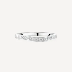 18ct White Gold Northern Star 0.08ct Claw Set Wedding Ring