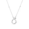9ct White Gold Open Knot Bead Chain Necklet