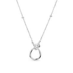 9ct White Gold Open Knot Bead Chain Necklet