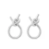 9ct White Gold Open Knot Stud Earrings