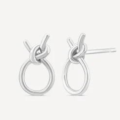 9ct White Gold Open Knot Stud Earrings
