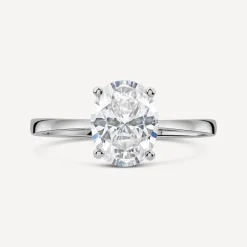 9ct White Gold Oval Cubic Zirconia Promise Ring