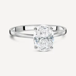 9ct White Gold Oval Cubic Zirconia Promise Ring