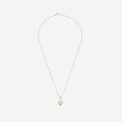 9ct White Gold Oval Opal & 0.06ct Diamond Halo Pendant
