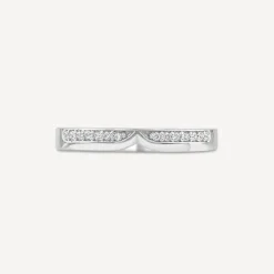 9ct White Gold Pave Shaped 0.08 Diamond Wedding Ring