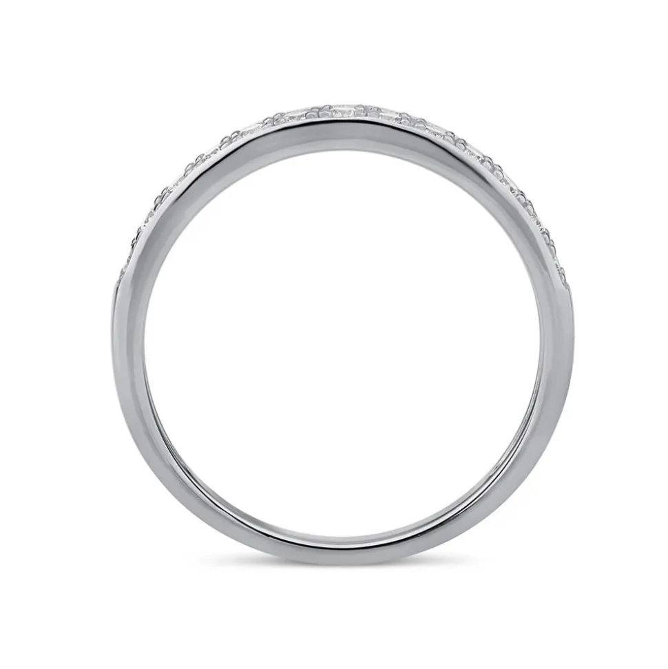 9ct White Gold Pavé Set Cubic Zirconia Eternity Ring