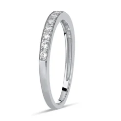 9ct White Gold Pavé Set Cubic Zirconia Eternity Ring