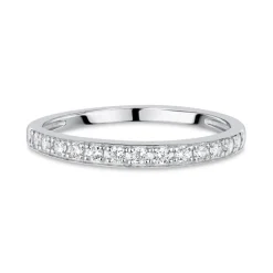 9ct White Gold Pavé Set Cubic Zirconia Eternity Ring