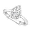 18ct White Gold Pear Cluster Diamond Engagement Ring 0.50ct