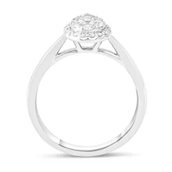 18ct White Gold Pear Cluster Diamond Engagement Ring 0.50ct