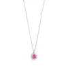 9ct White Gold Pear Created Ruby and Diamond Teardrop Pendant