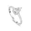 9ct White Gold Pear Cubic Zirconia Promise Ring