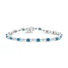 9ct White Gold Pear Sapphire & 0.33ct Diamond Bracelet