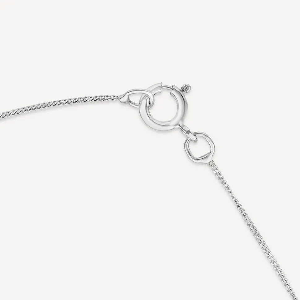 9ct White Gold Pear Sapphire & Diamond Top Pendant
