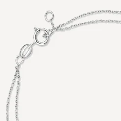 9ct White Gold Pearl & Beads Two Strand Bracelet