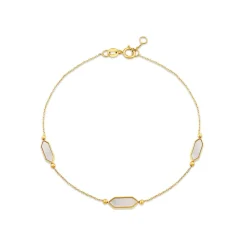 9ct White Gold Pearls & Beads Two Strands Bracelet