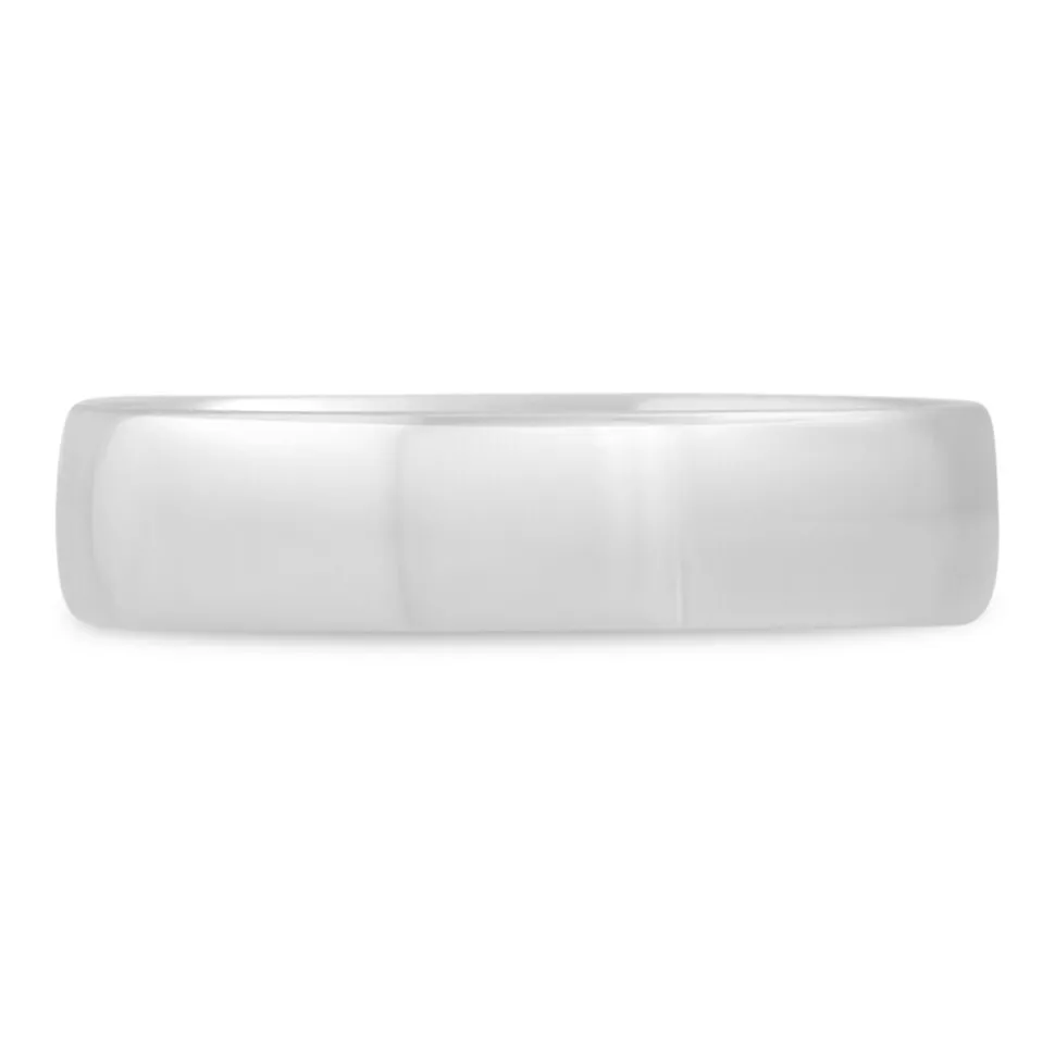 9ct White Gold Plain Men's 5mm Wedding Ring
