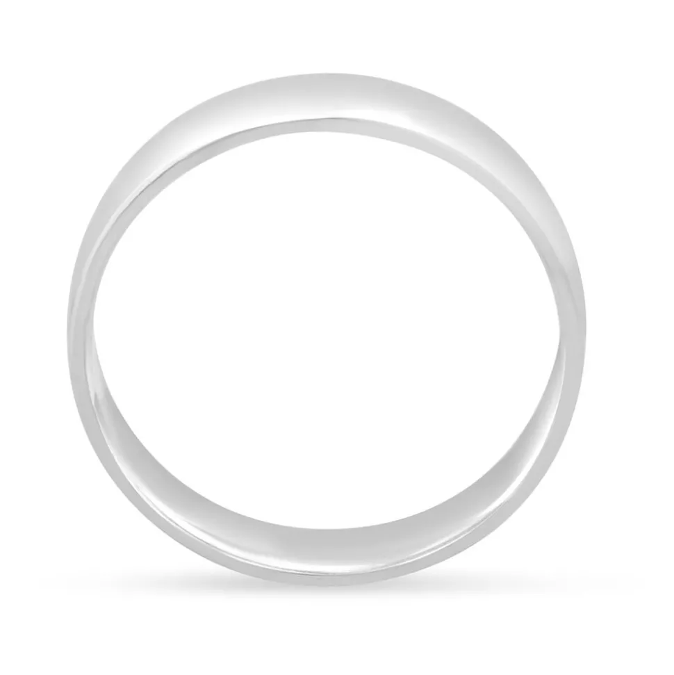 9ct White Gold Plain Men's 5mm Wedding Ring