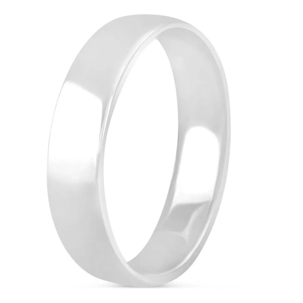 9ct White Gold Plain Men's 5mm Wedding Ring