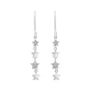 9ct White Gold Polished & Cubic Zirconia Stars Drop Earrings