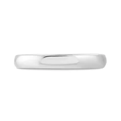 9ct white Gold Polished 3mm D Shape Wedding Ring