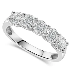 18ct White Gold Ring With 5 Round Cut Diamonds