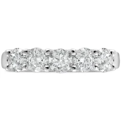 18ct White Gold Ring With 5 Round Cut Diamonds