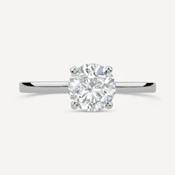 9ct White Gold Round Brilliant Cubic Zirconia Promise Ring