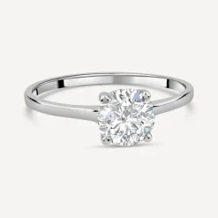 9ct White Gold Round Brilliant Cubic Zirconia Promise Ring