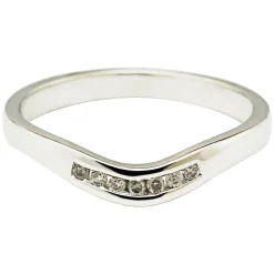 18ct White Gold Shaped Channel Set Diamond Wedding Ring
