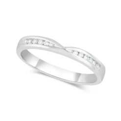 18ct White Gold Shaped Diamond 2.5mm Wedding Band
