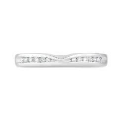 18ct White Gold Shaped Diamond 2.5mm Wedding Band