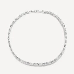 9ct White Gold Shiny Narrow Jigsaw Bracelet