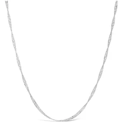 9ct White Gold Sparkle 18' Sing Chain Necklace