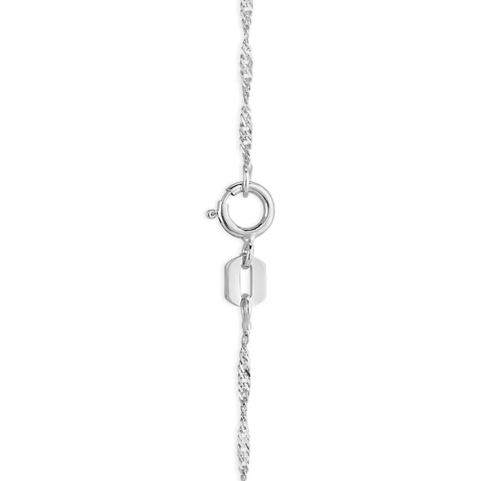 9ct White Gold Sparkle 18' Sing Chain Necklace