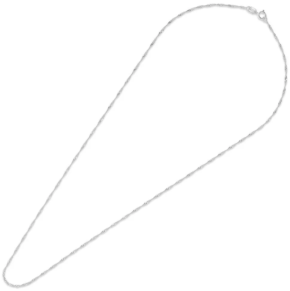 9ct White Gold Sparkle 18' Sing Chain Necklace