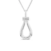 9ct White Gold Top Open Diamond Pear Pendant