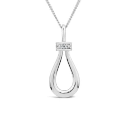 9ct White Gold Top Open Diamond Pear Pendant