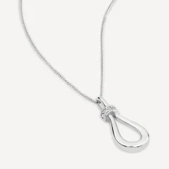 9ct White Gold Top Open Diamond Pear Pendant