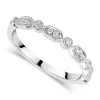9ct White Gold Vintage Style 0.13ct Diamond Set Wedding Ring
