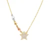 9ct Yellow & White Gold Pave Cubic Zirconia Star Trail Necklet