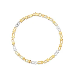 9ct Yellow & White Gold Stirrup Bracelet