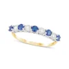 9ct Yellow & White Gold Diamond & Sapphire Eternity Ring