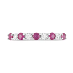 9ct Yellow & White Gold Diamond & Ruby Eternity Ring