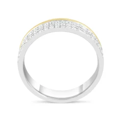 18ct Yellow & White Gold 0.49ct Diamond Row Wedding Ring