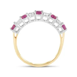 9ct Yellow & White Gold Diamond & Ruby Eternity Ring