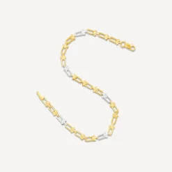 9ct Yellow & White Gold Stirrup Bracelet
