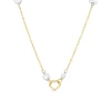 9ct Yellow & White Open Polished Heart Necklet
