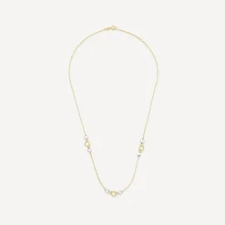 9ct Yellow & White Open Polished Heart Necklet