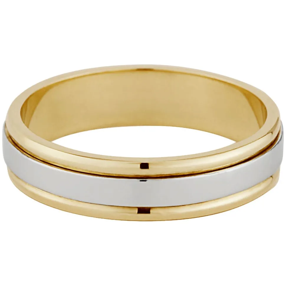 9ct Yellow and White Gold 5mm Wedding Ring
